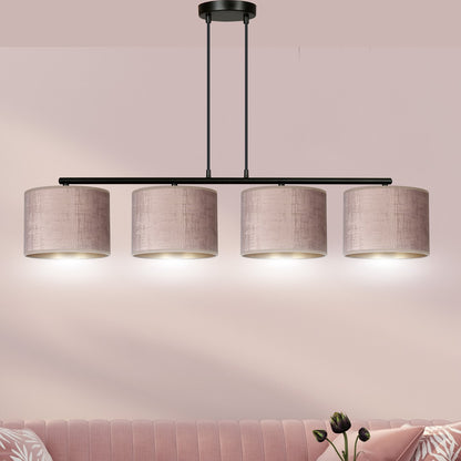 Hängeleuchte Crest 4 in Schwarz, Rosa, 4-flammig