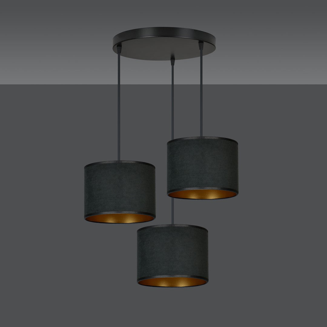 Hängeleuchte Crest 3 Premium in Schwarz, 3-flammig
