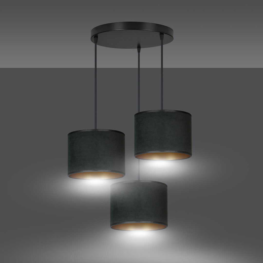 Hängeleuchte Crest 3 Premium in Schwarz, 3-flammig