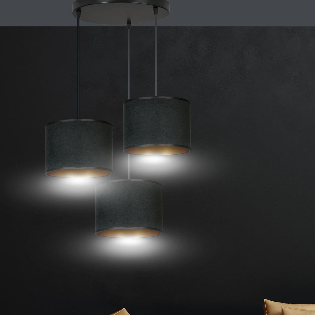 Hängeleuchte Crest 3 Premium in Schwarz, 3-flammig