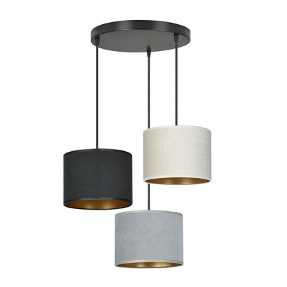 Hängeleuchte Crest 3 Premium in Schwarz, Grau, Weiß, 3-flammig
