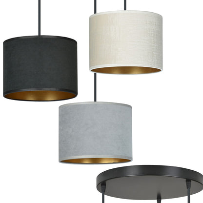 Hängeleuchte Crest 3 Premium in Schwarz, Grau, Weiß, 3-flammig