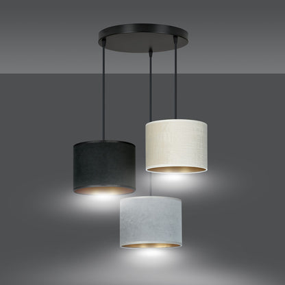 Hängeleuchte Crest 3 Premium in Schwarz, Grau, Weiß, 3-flammig