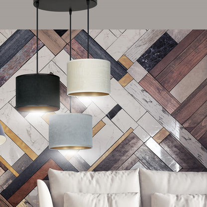 Hängeleuchte Crest 3 Premium in Schwarz, Grau, Weiß, 3-flammig