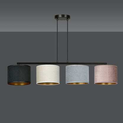 Hängeleuchte Crest 4 in Schwarz, Weiß, Grau, Rosa, 4-flammig