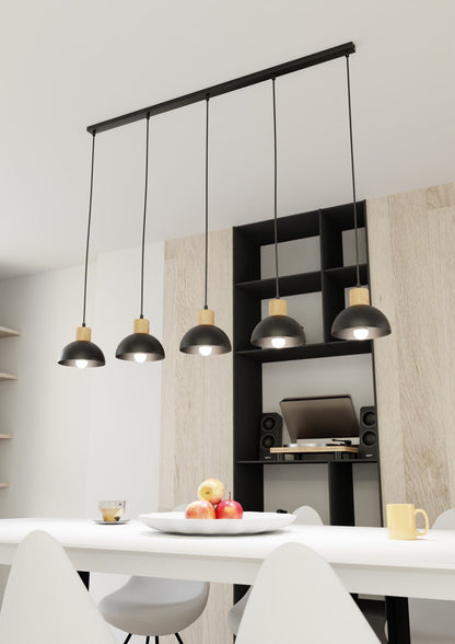 Deckenleuchte Core 5 in Schwarz, 5-flammig