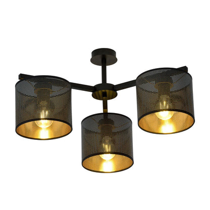 Deckenleuchte Ember 3 in Schwarz, Gold, 3-flammig