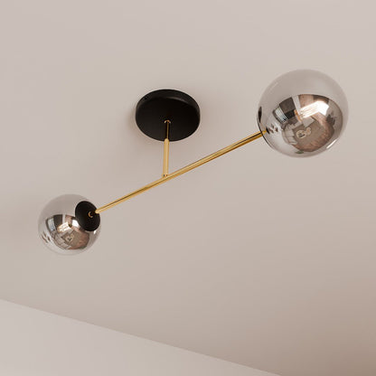 Deckenleuchte Grand 2 in Schwarz, Gold, Graphit, 2-flammig