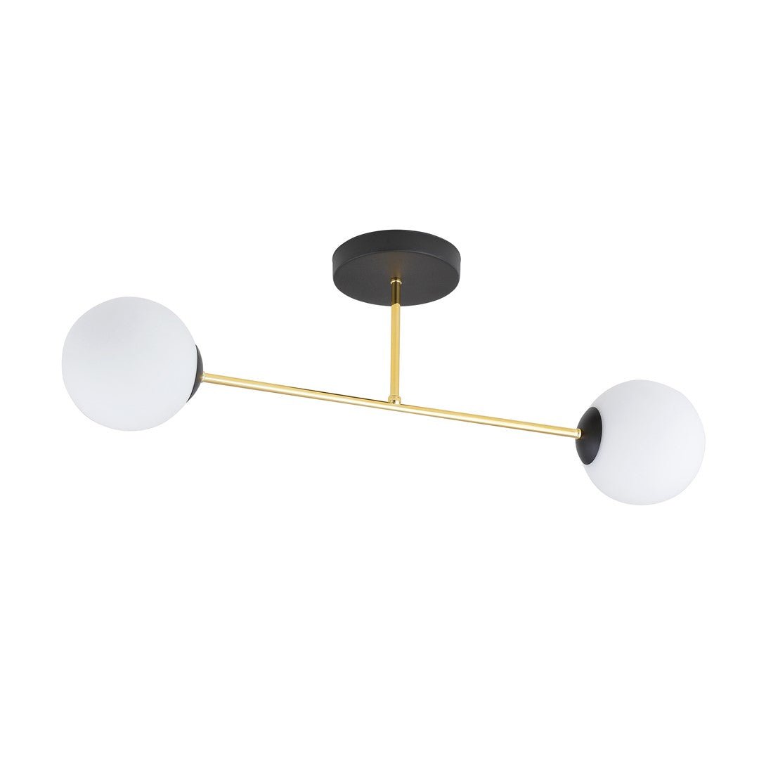 Deckenleuchte Grand 2 in Schwarz, Gold, Weiß, 2-flammig