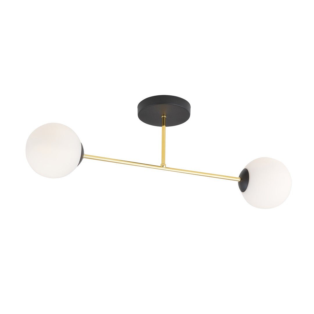 Deckenleuchte Grand 2 in Schwarz, Gold, Weiß, 2-flammig