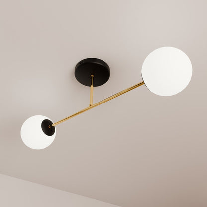 Deckenleuchte Grand 2 in Schwarz, Gold, Weiß, 2-flammig