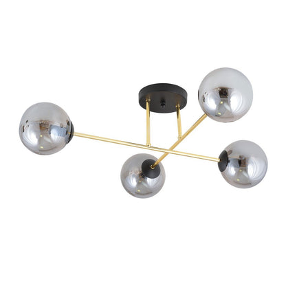 Deckenleuchte Grand 4 in Schwarz, Gold, Weiß, 4-flammig