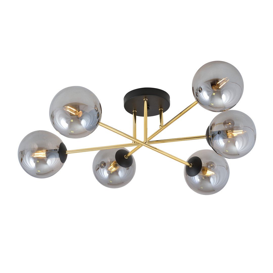 Deckenleuchte Grand 6 in Schwarz, Gold, Graphit, 2-flammig