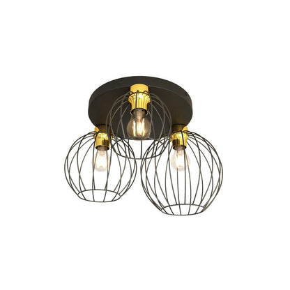 Deckenleuchte Haven 3 Premium in Schwarz, Gold, 3-flammig