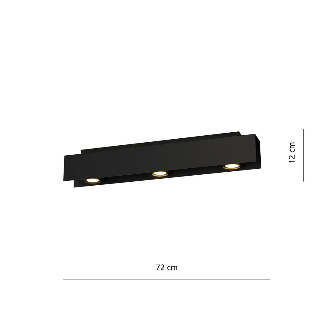 Deckenleuchte Keys 3 in Schwarz, 3-flammig