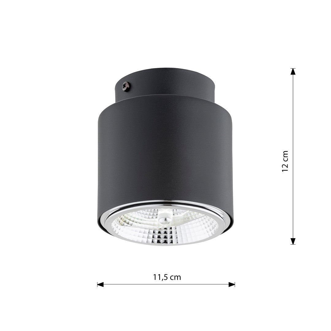 Deckenleuchte Micro 1 in Schwarz, 1-flammig
