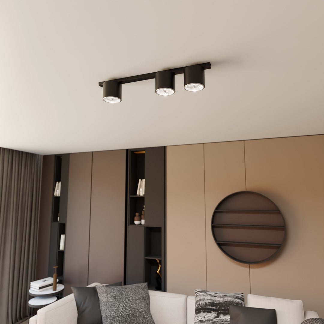 Deckenleuchte Micro 3 in Schwarz, 3-flammig
