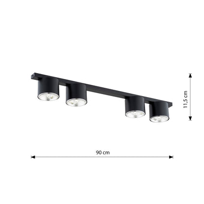 Deckenleuchte Micro 3 in Schwarz, 3-flammig