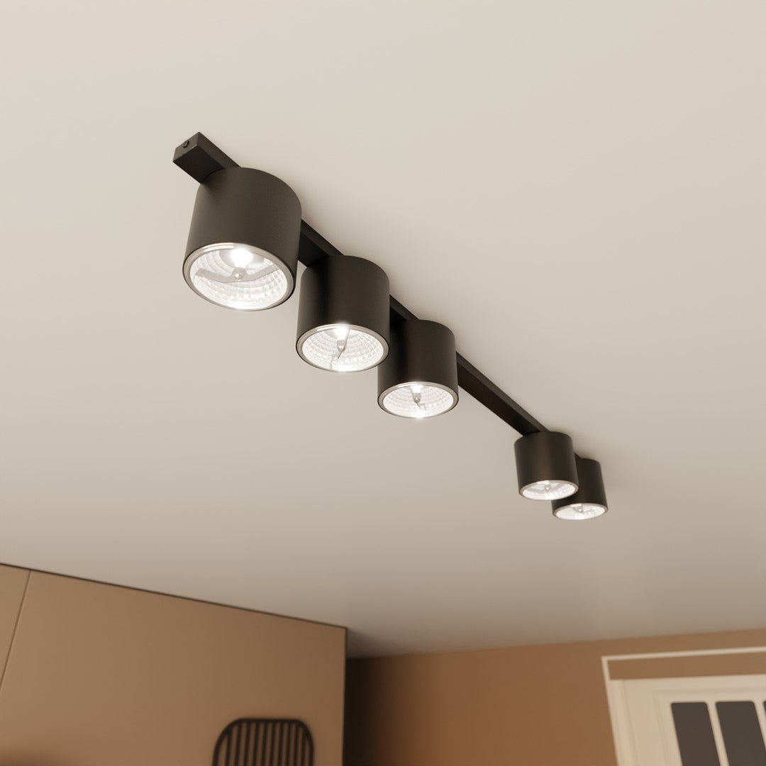 Deckenleuchte Micro 5 in Schwarz, 5-flammig
