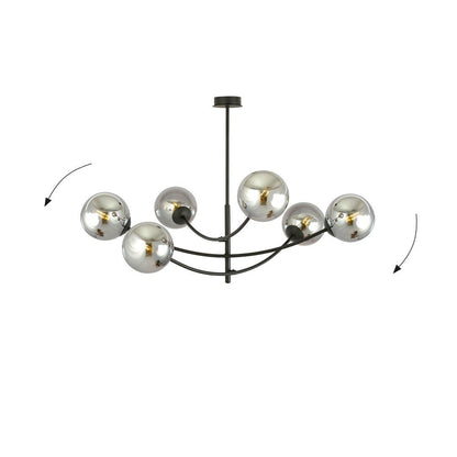 Deckenleuchte Props 6 in Schwarz, Graphit, 6-flammig