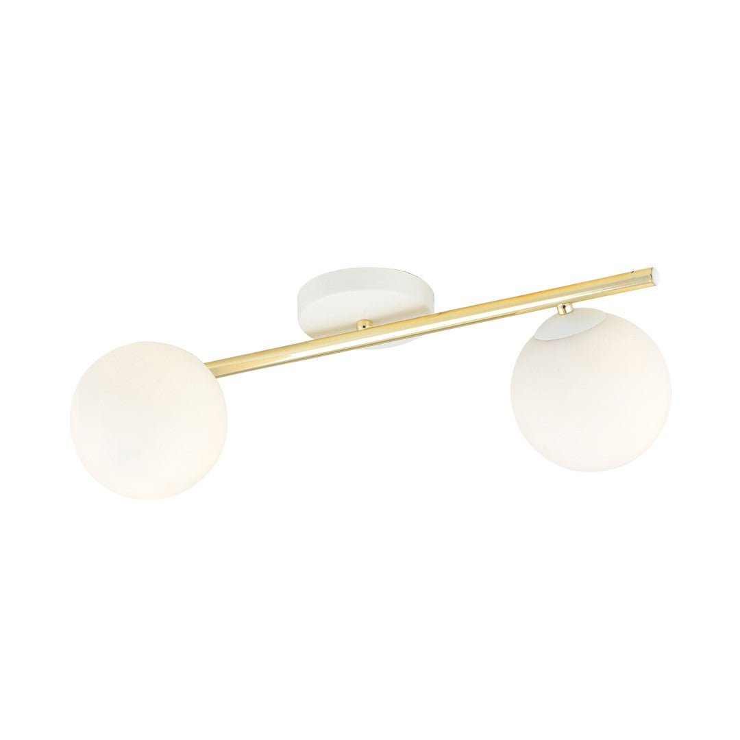 Deckenleuchte Radiance 2 in Weiß, Gold, 2-flammig