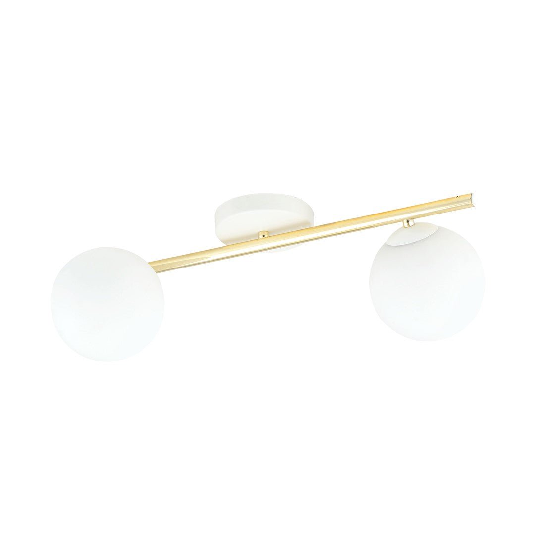 Deckenleuchte Radiance 2 in Weiß, Gold, 2-flammig
