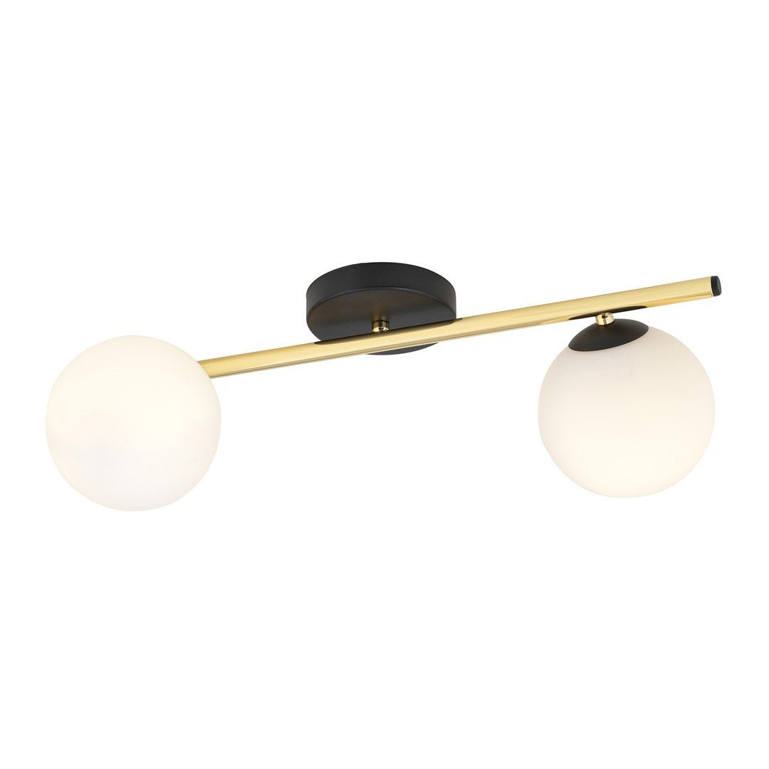 Deckenleuchte Radiance 2 in Schwarz, Gold, Weiß, 2-flammig