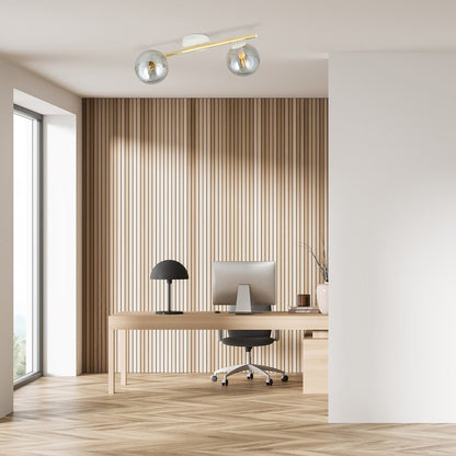 Deckenleuchte Radiance 2 in Weiß, Gold, Graphit, 2-flammig