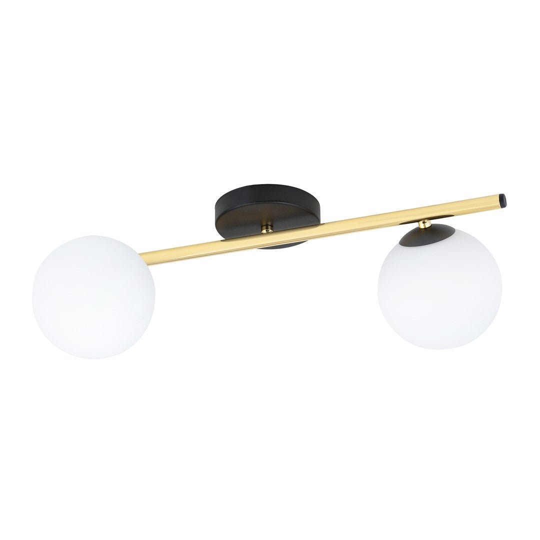 Deckenleuchte Radiance 2 in Schwarz, Gold, Weiß, 2-flammig