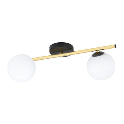Deckenleuchte Radiance 2 in Schwarz, Gold, Weiß, 2-flammig