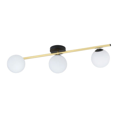 Deckenleuchte Radiance 3 in Schwarz, Gold, Weiß, 3-flammig