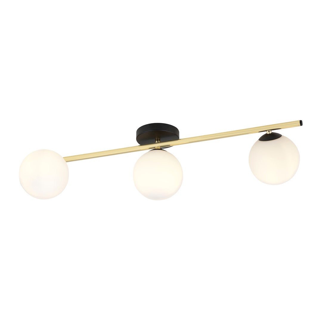 Deckenleuchte Radiance 3 in Schwarz, Gold, Weiß, 3-flammig