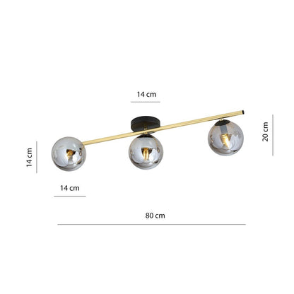 Deckenleuchte Radiance 3 in Schwarz, Gold, Graphit, 3-flammig