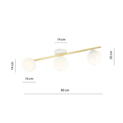 Deckenleuchte Radiance 3 in Weiß, Gold, 3-flammig