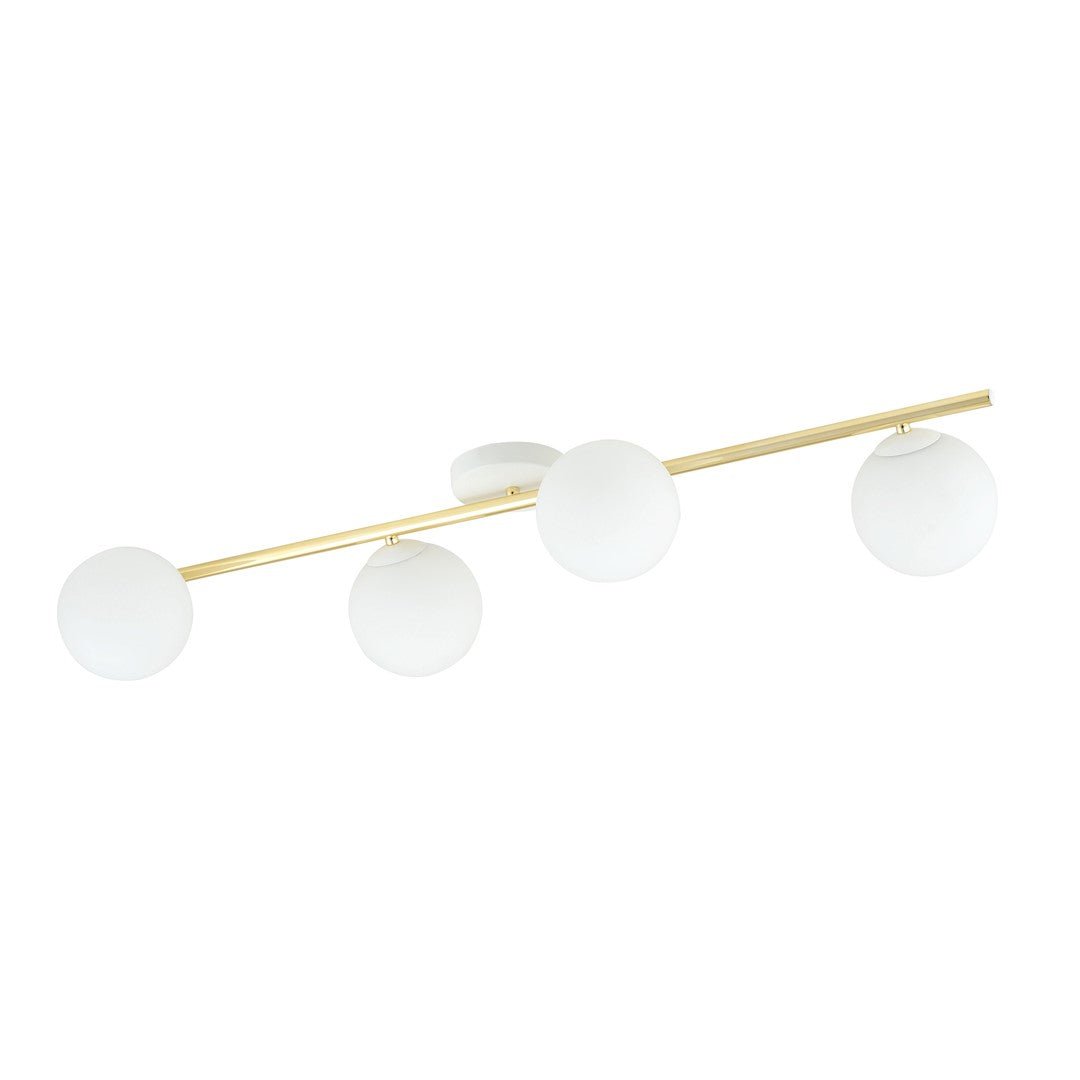 Deckenleuchte Radiance 4 in Weiß, Gold, 4-flammig