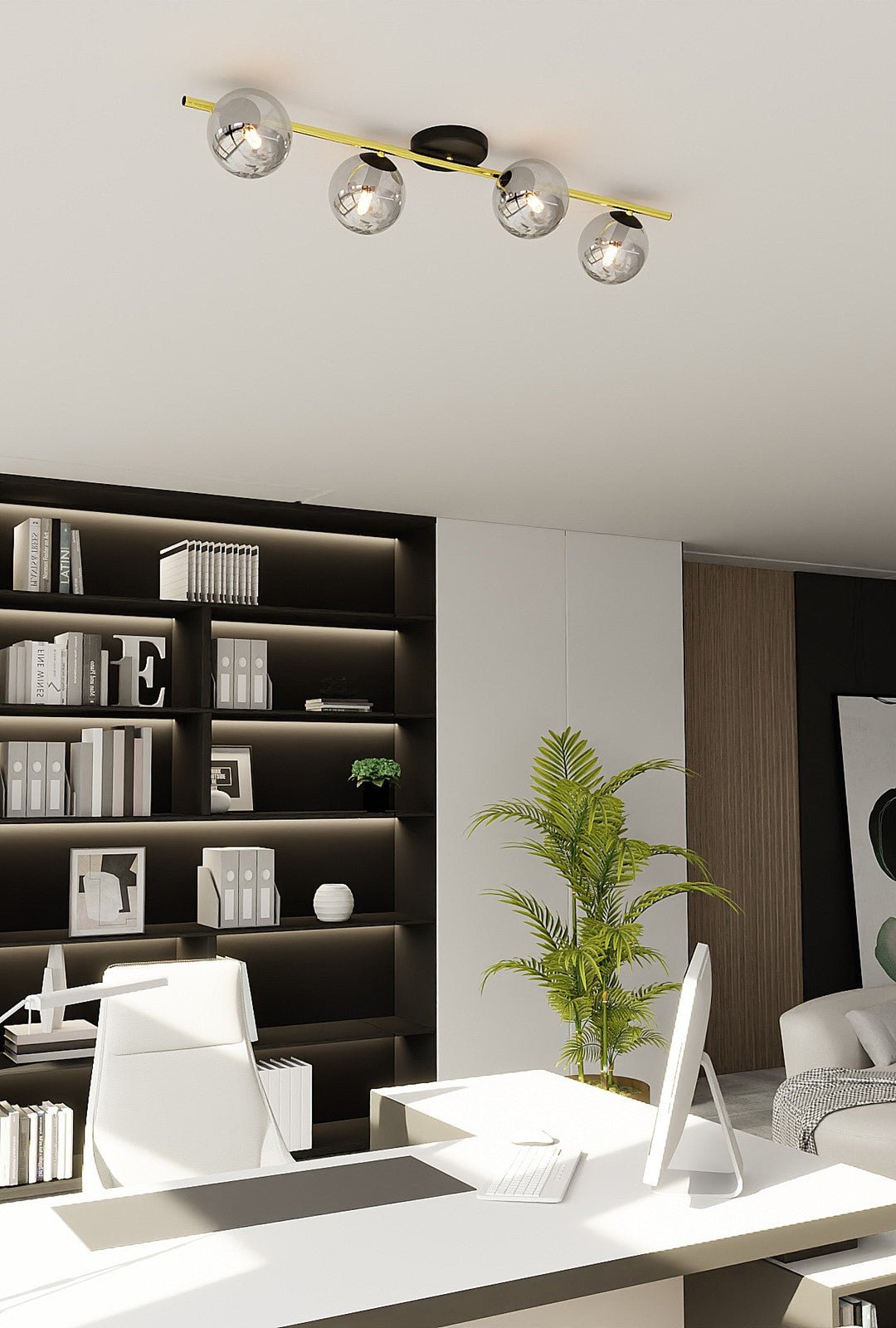 Deckenleuchte Radiance 4 in Schwarz, Gold, Graphit, 4-flammig
