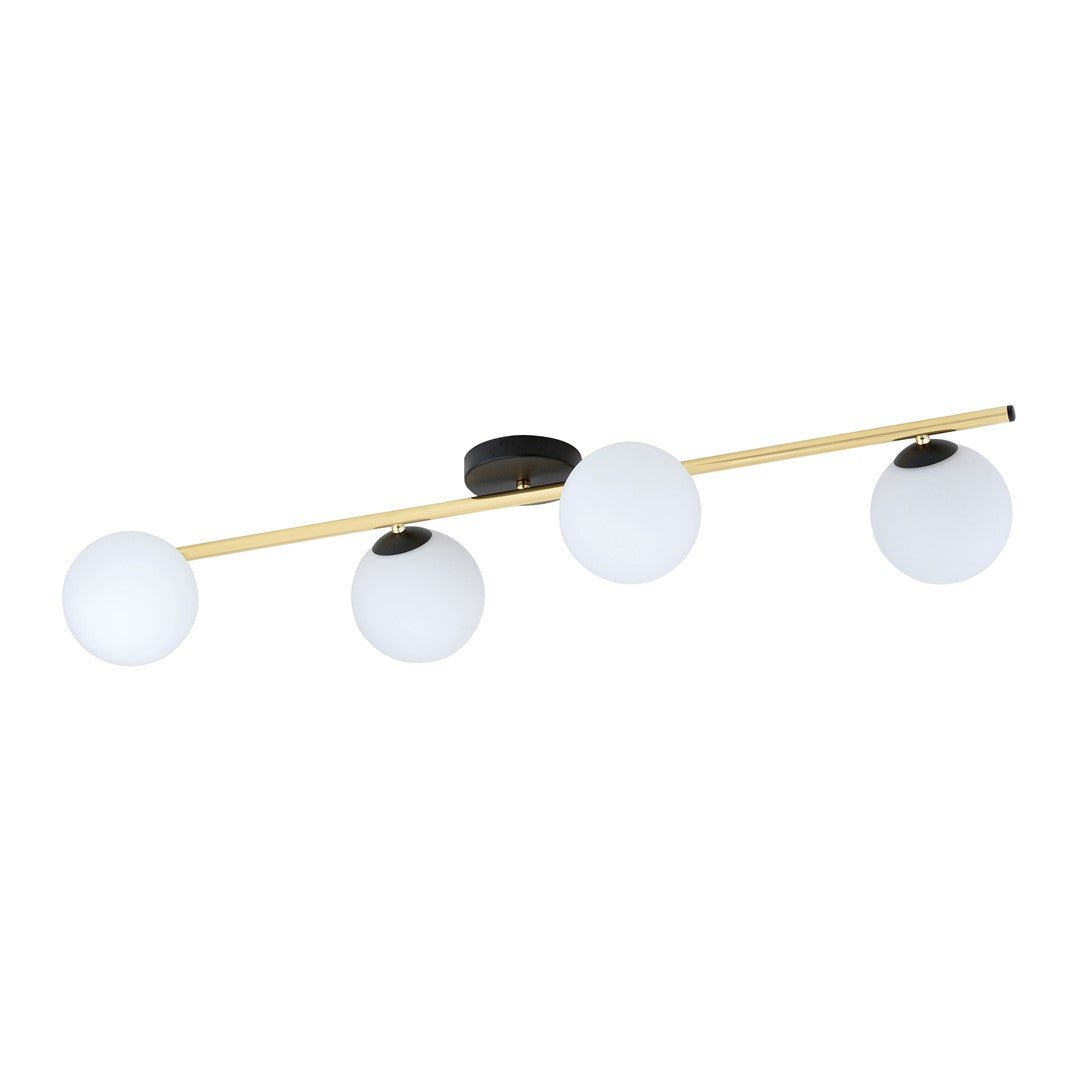 Deckenleuchte Radiance 4 in Schwarz, Gold, Weiß, 4-flammig