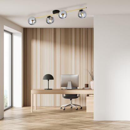 Deckenleuchte Radiance 4 in Schwarz, Gold, Graphit, 4-flammig