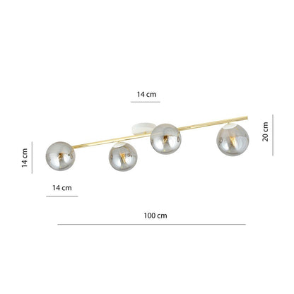 Deckenleuchte Radiance 4 in Weiß, Gold, Graphit, 4-flammig