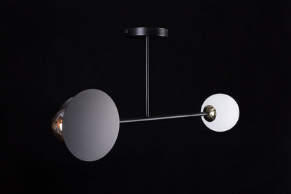Deckenleuchte Serenity 2 in Schwarz, Weiß, 2-flammig