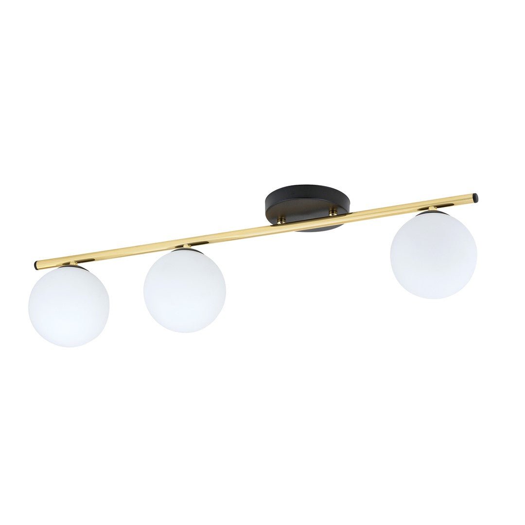 Deckenleuchte Spirit 3 in Schwarz, Gold, Weiß, 3-flammig