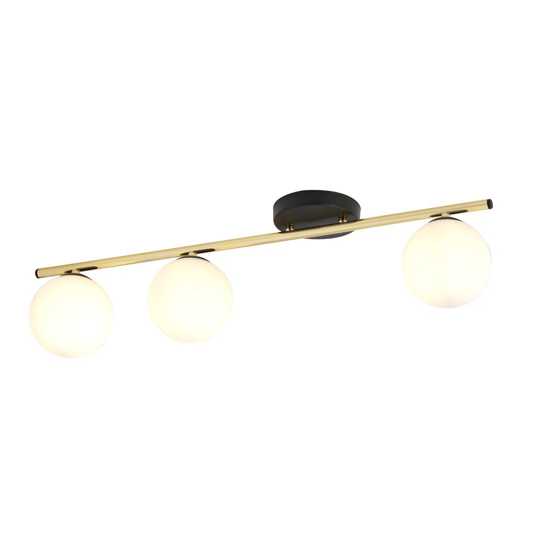 Deckenleuchte Spirit 3 in Schwarz, Gold, Weiß, 3-flammig