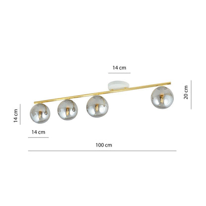 Deckenleuchte Spirit 4 in Weiß, Gold, Graphit, 4-flammig