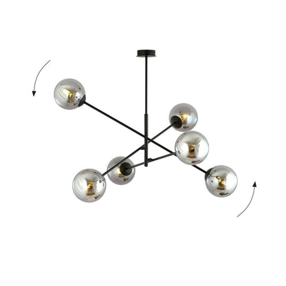 Deckenleuchte Trace 6 in Schwarz, Graphit, 6-flammig
