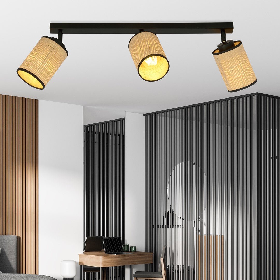 Deckenleuchte Tranquil 3 in Schwarz, Braun, 3-flammig