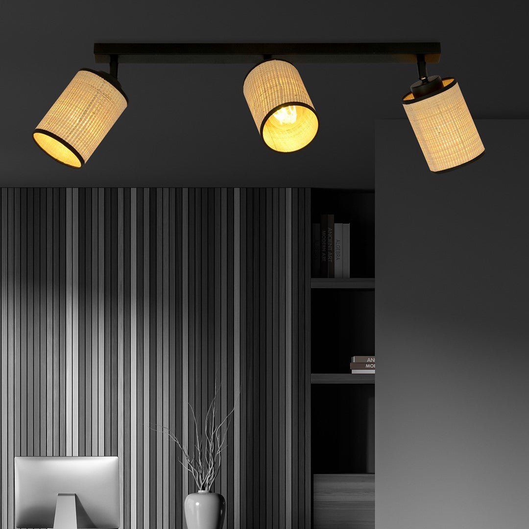 Deckenleuchte Tranquil 3 in Schwarz, Braun, 3-flammig
