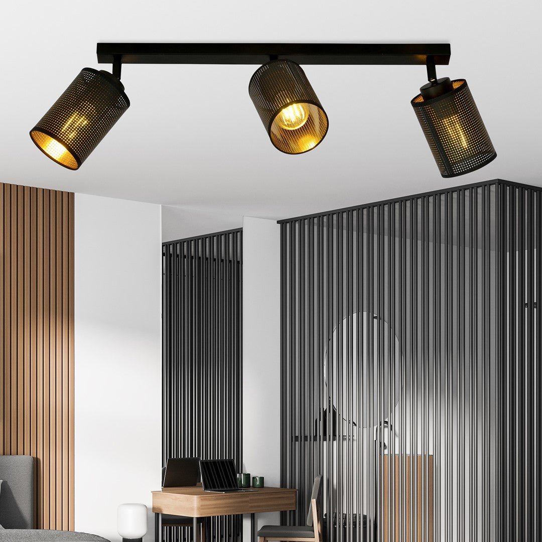 Deckenleuchte Urban 3 in Schwarz, 3-flammig
