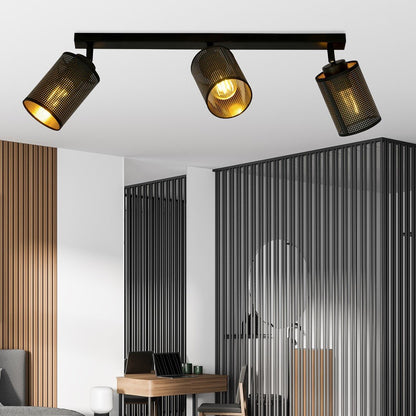 Deckenleuchte Urban 3 in Schwarz, 3-flammig
