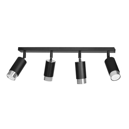 Deckenleuchte Vallant 4 in Schwarz, Silber, 4-flammig