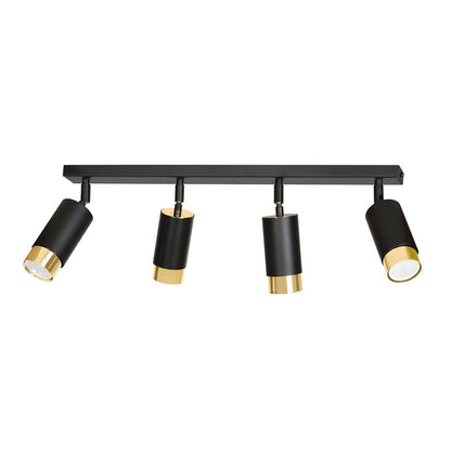 Deckenleuchte Vallant 4 in Schwarz, Gold, 4-flammig